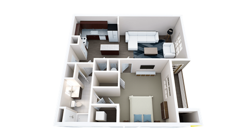 Glasgow 1 Bedroom 1 Bathroom Floor Plan  at Venue at 109 Apartments, Lebanon , TN