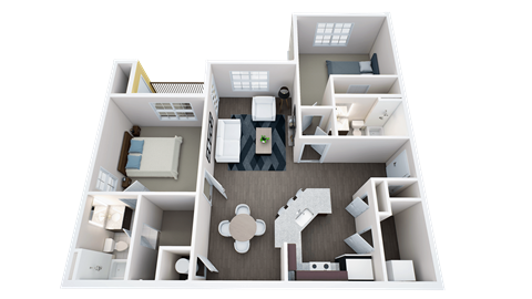 Glencoe 2 Bedroom 2 Bathroom Floor Plan at Venue at 109 Apartments, Lebanon , Tennessee