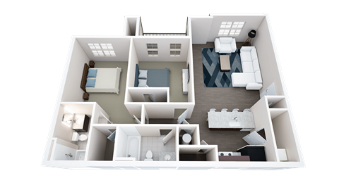 Stirling 2 Bedroom 2 Bathroom Floor Plan  at Venue at 109 Apartments, Lebanon  37090