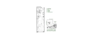 Apartment 236 floor plan with rooms labeled A to G.