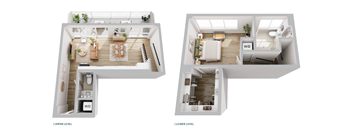 A diagram shows the layout of a room with two levels, the upper and lower level.