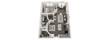 1BS Floor Plan at Prosper Madison Oaks, Madison, AL, 35758