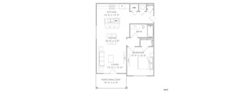 Maple 1 bed 1 bath Floor Plan at Waterleaf at Neely Ferry Apartments, Simpsonville, 29680