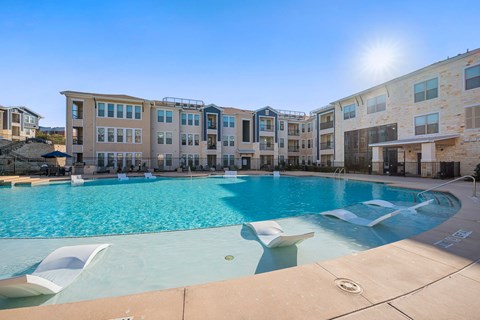 Shimmering Pool at Edge and Stone, San Antonio, Texas