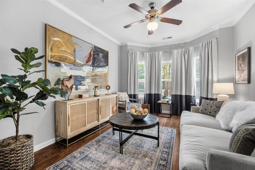 Living Room With Ceiling Fan at Cypress River, South Carolina, 29456