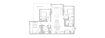 Alder 3 bed 2 bath Floor Plan at Waterleaf at Neely Ferry Apartments, Simpsonville, South Carolina