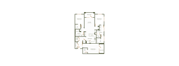 A floor plan of a house with labeled rooms such as "DINING" and "BATH 2".