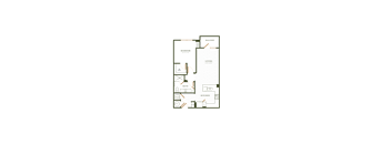 A floor plan of a house with a balcony, two bedrooms, a living room, a dining room, a kitchen, a bathroom, and a laundry area.