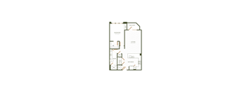 A floor plan of a house with labeled rooms such as Bedroom, Living Room, Kitchen, Bathroom, and Hallway.