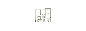 A floor plan of a house with labeled rooms such as Bedroom 1, Bathroom, Living Room, Kitchen, and Dining Room.