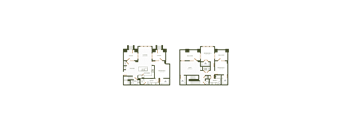Two floor plans of a house with labeled rooms.