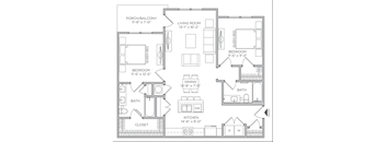 Linden 2 bed 2 bath Floor Plan at Waterleaf at Neely Ferry Apartments, South Carolina 29680