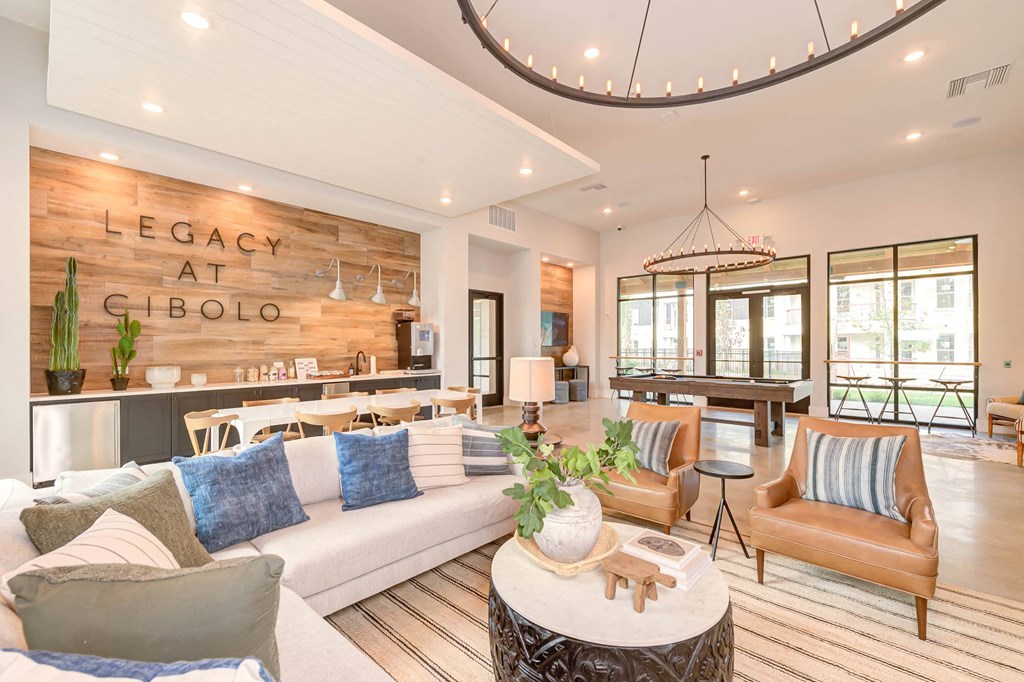 a living room with a couch and a table at Legacy at Cibolo, Boerne, 78006