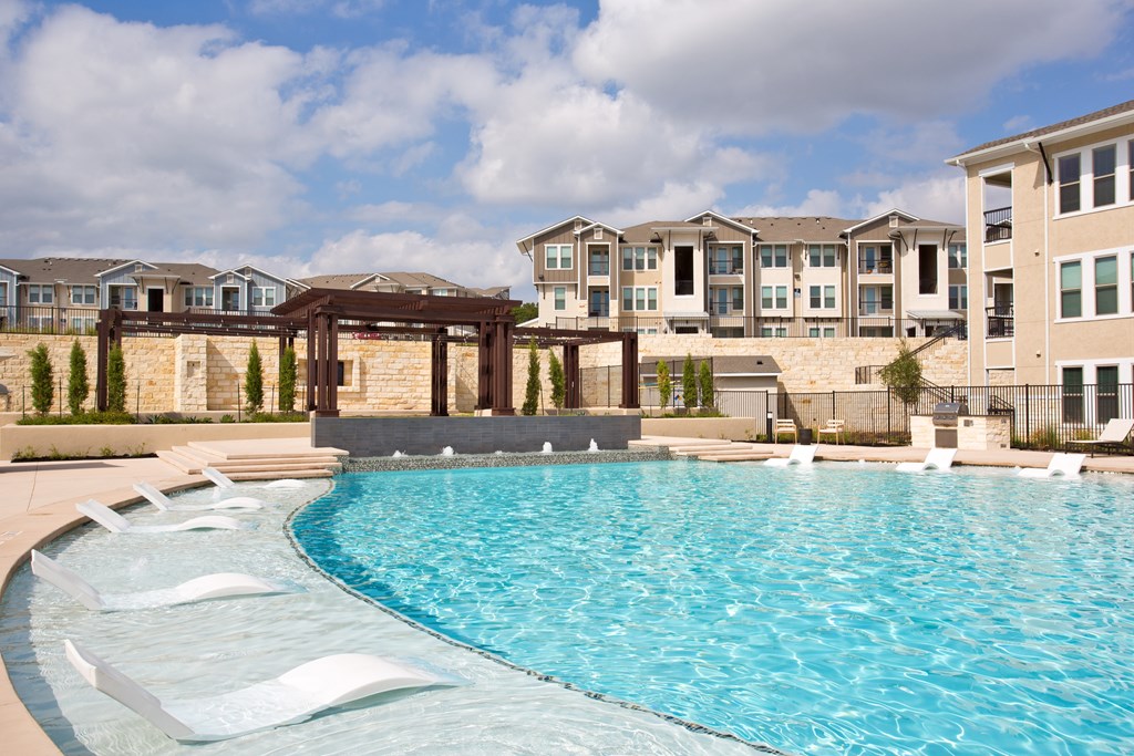 Swimming Pool With Sparkling Water at Edge and Stone, San Antonio, Texas