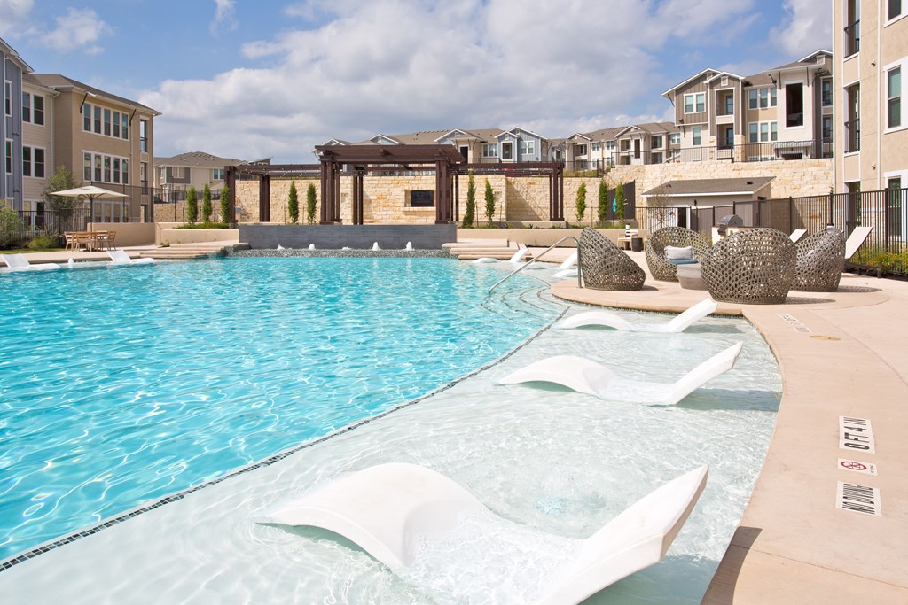 Relaxing Swimming Pool With Sundeck at Edge and Stone, Texas, 78260