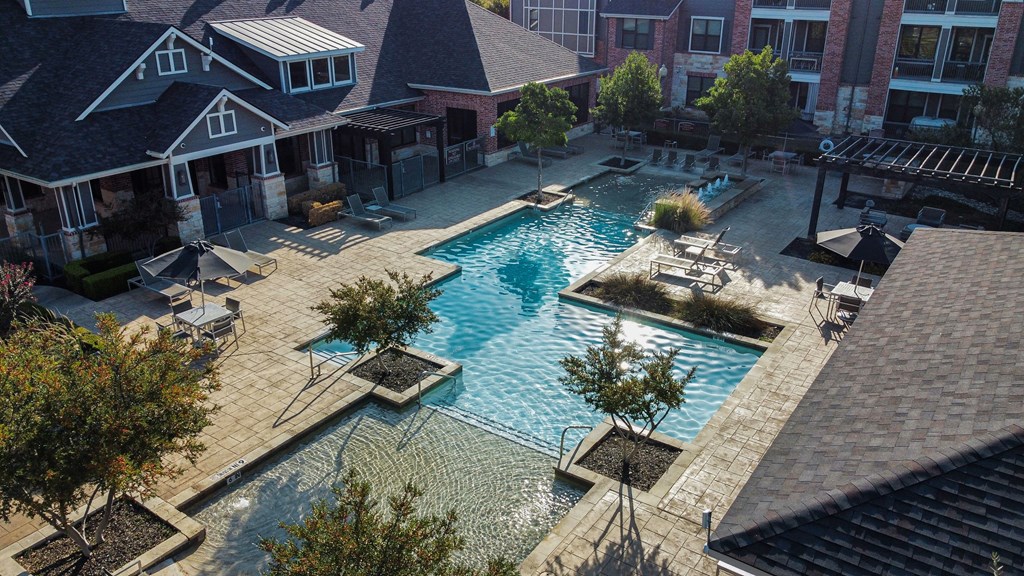 Aerial Pool View at Platinum Castle Hills, Lewisville, Texas