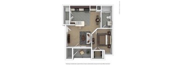 1 bed 1 bath A floorplan at Cypress River, Ladson, South Carolina