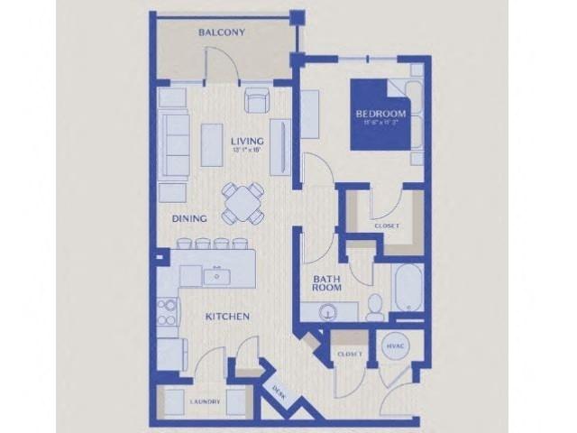 1 bed 1 bath the Lucky Floor plan at Bellary Flats, Summerville, SC, South Carolina, 29486
