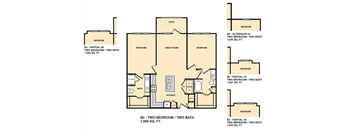 B2 Floor Plan  at Edge and Stone, San Antonio
