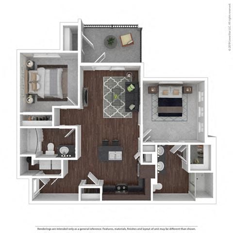 B1 Floor Plan at Legacy Flats, Texas, 78254