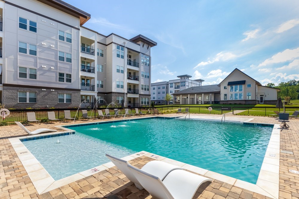 Swimming Pool With Relaxing Sundecks at Prosper Madison Oaks, Madison Alabama