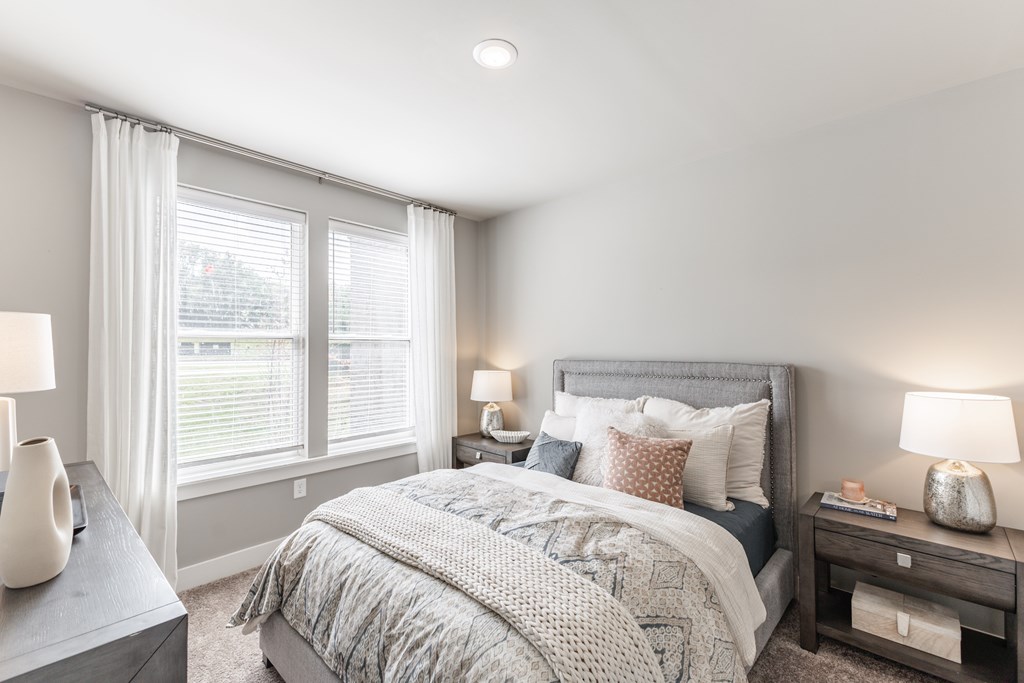 Beautiful Bright Bedroom With Wide Windows at Prosper Madison Oaks, Madison Alabama