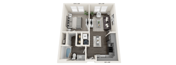 1Bed 1Bath Floor Plan at Prosper Madison Oaks, Alabama