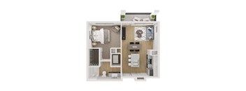 1Bed 1Bath Floor Plan A at Legacy at Cibolo, Boerne, TX