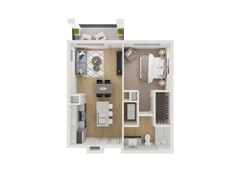 1 bed 1 bath floor plan at Legacy at Cibolo, Boerne, TX, 78006