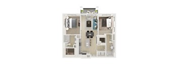2Bed 2Bath Floor Plan C at Legacy at Cibolo, Texas