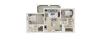 2Bed 2Bath Floor Plan  at Legacy at Cibolo, Boerne, TX, 78006