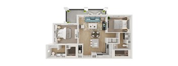 2Bed 2Bath Floor Plan A at Legacy at Cibolo, Boerne, TX
