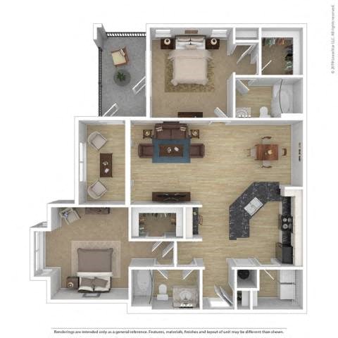2 bed 2 bath C Chestnut Oak Floor Plan at Sterling Creek, Richmond Hill Georgia
