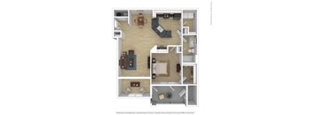 1 bed 1 bath B Cypress Floor Plan at Sterling Creek, Georgia, 31324