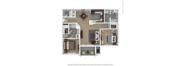 B1 Floor Plan at Spring Creek Apartments, Crestview, FL