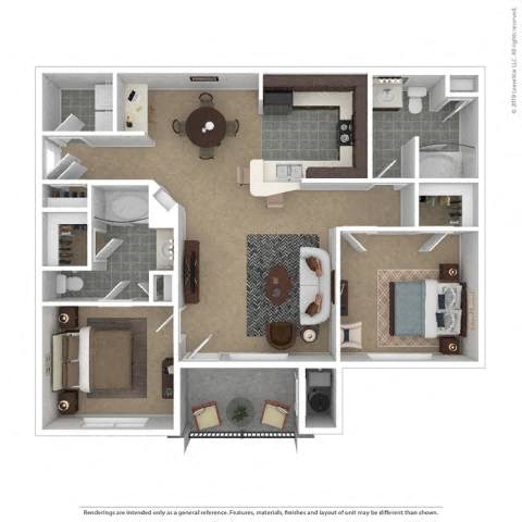 B1 Floor Plan at Spring Creek Apartments, Crestview, FL