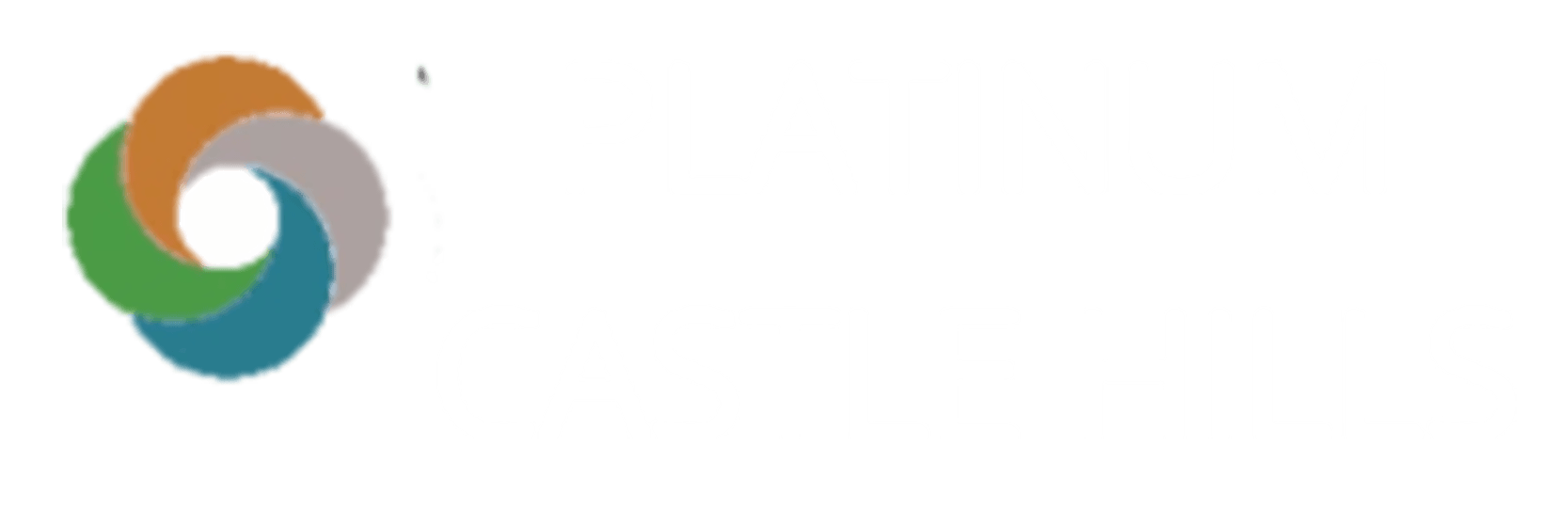 A logo with a swirl of four colors and the words "Platinum Castle Hills" written in white.