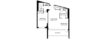 A black and white image of a floor plan for a home.