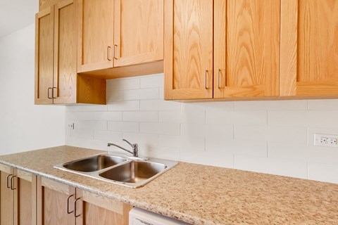 a kitchen with a stove and a sink