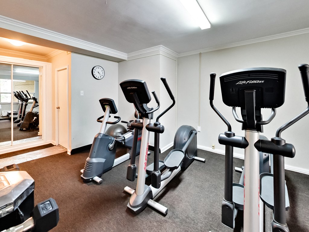 a gym with cardio equipment in a home gym