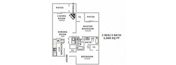 a floor plan of a house with bedrooms and baths