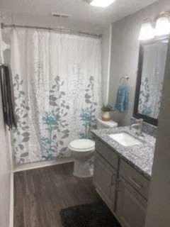 a bathroom with a toilet and a sink and a shower