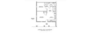 a floor plan of a bedroom floor plan with a bathroom and a living room