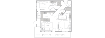 a floor plan of a house with a pool