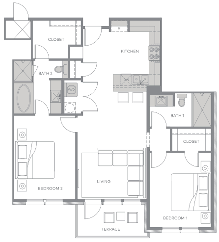 a floor plan of a house with an open floor plan