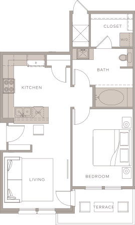 a floor plan of a house with bedrooms and a living room