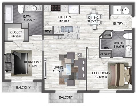 3 bedroom floor plan  apartments in the residences at  photo