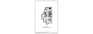 simulated floor plan of the maple 3 bedroom apartment