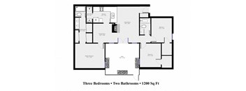 the floor plan of two bathrooms 1300 sq ft