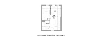 the floor plan of suite plan c at 1316 princess street